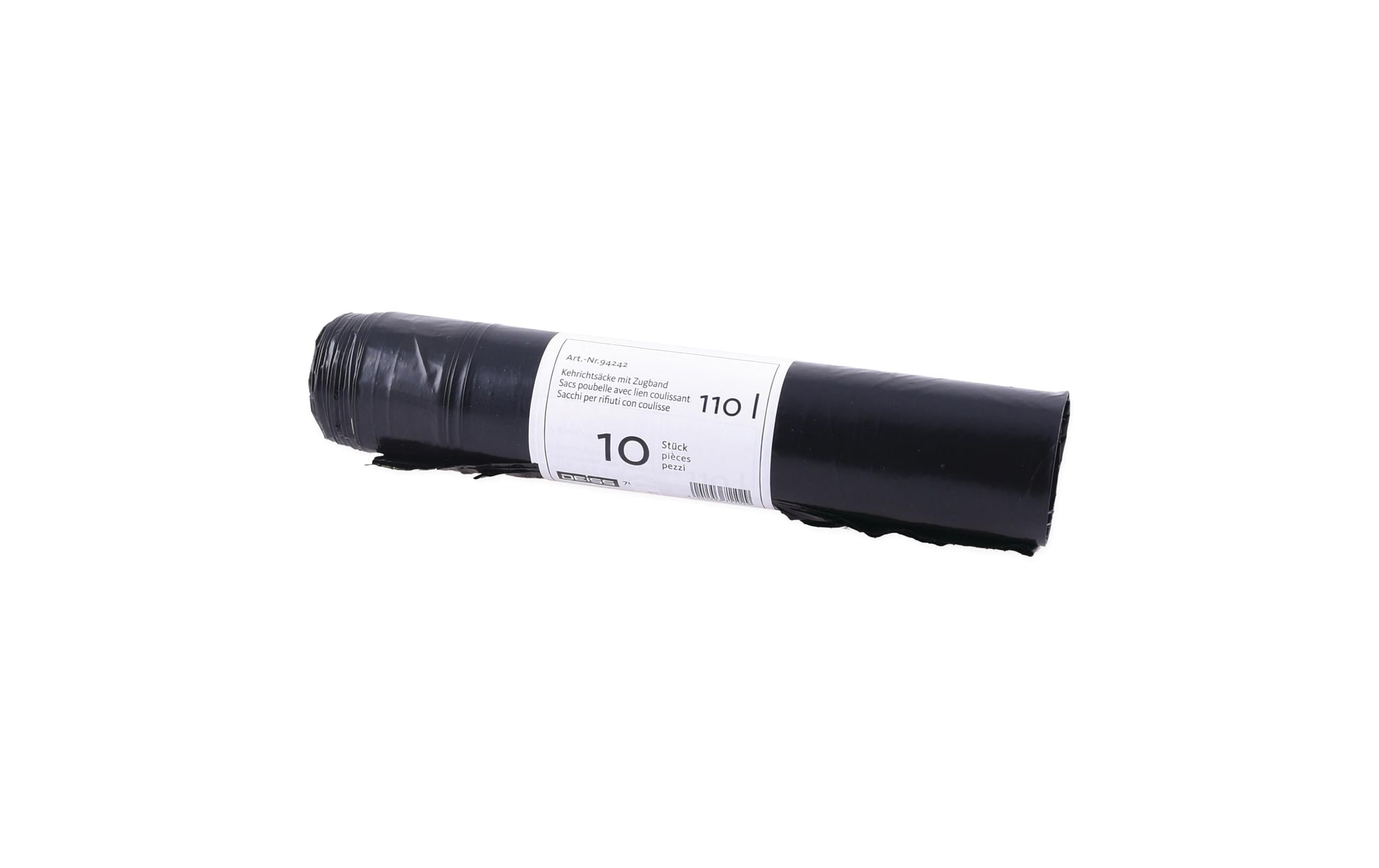 Webstar Kehrichtsack Quickbag – 110 l, mit Zugband, LDPE, schwarz, 730 × 1'000 mm, 10 Stk