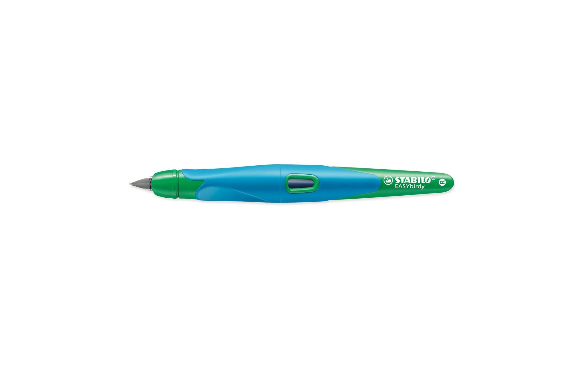 STABILO EASYbirdy – Federspitze M – für Rechtshänder – Himmelblau/Grasgrün, Blau – Patronen