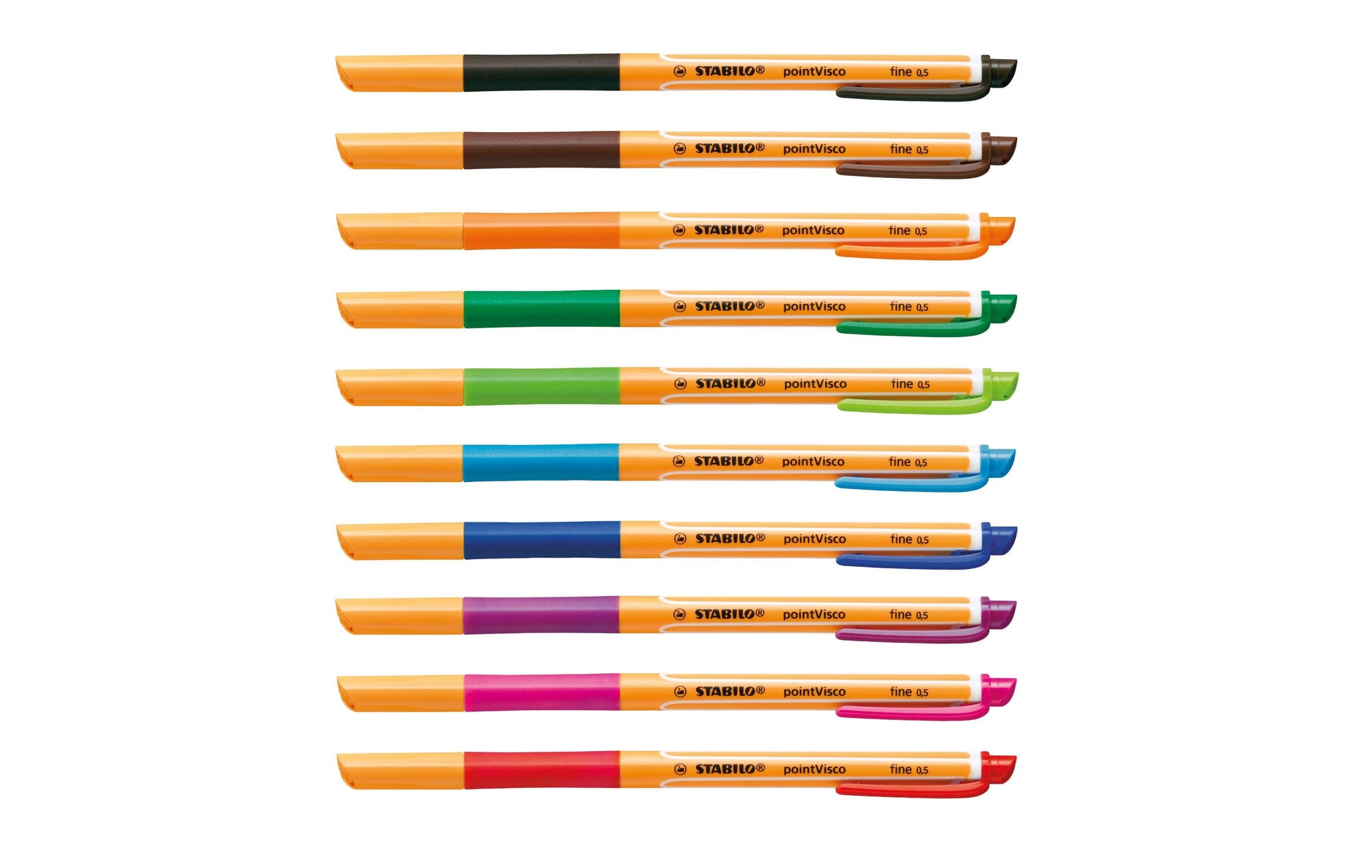 STABILO pointVisco 1099/58 – Tintenroller, 0,5 mm, violett, mit Kappe, Kunststoff, orange