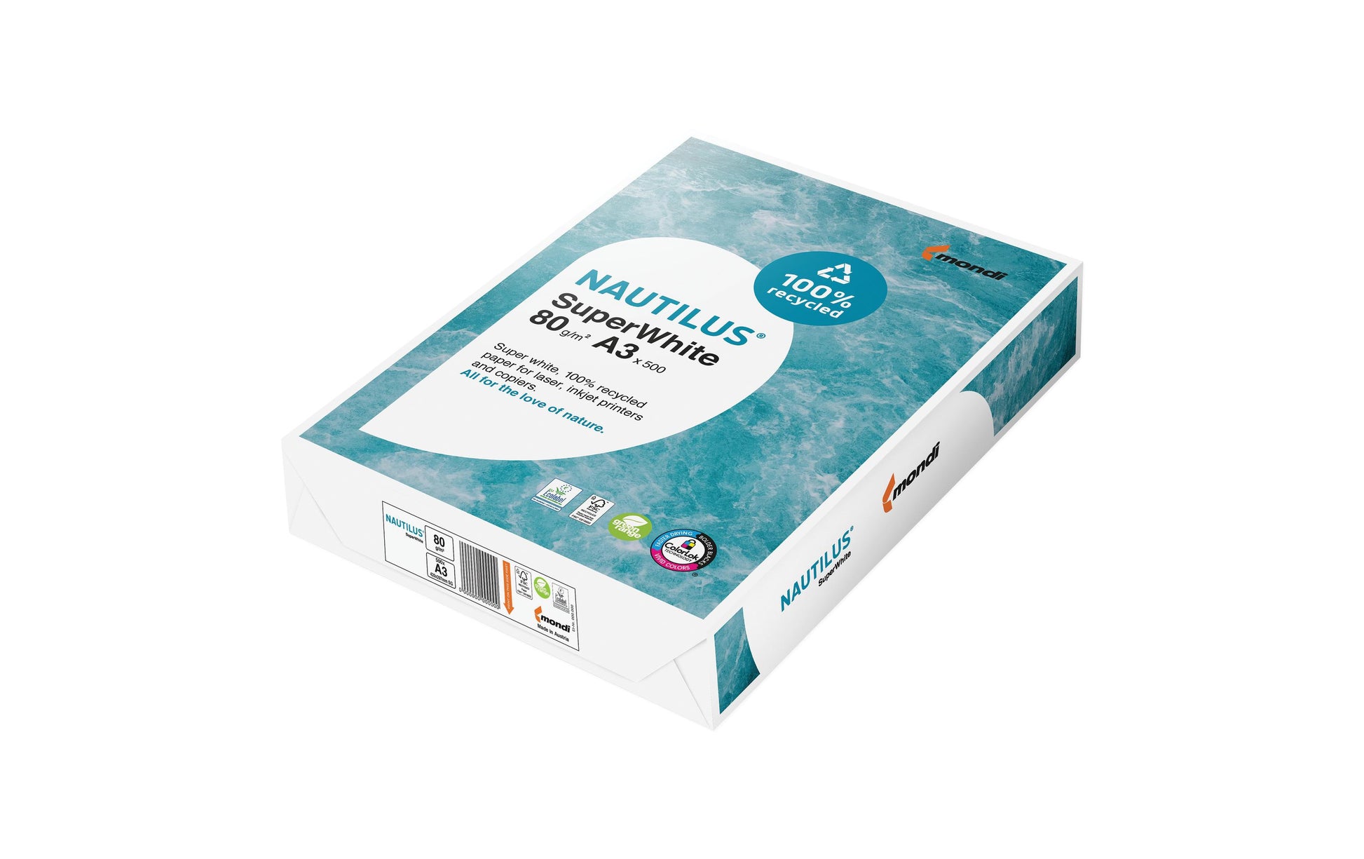 Nautilus Recyclingpapier Weiss – A3, 80 g/m², 500 Blatt