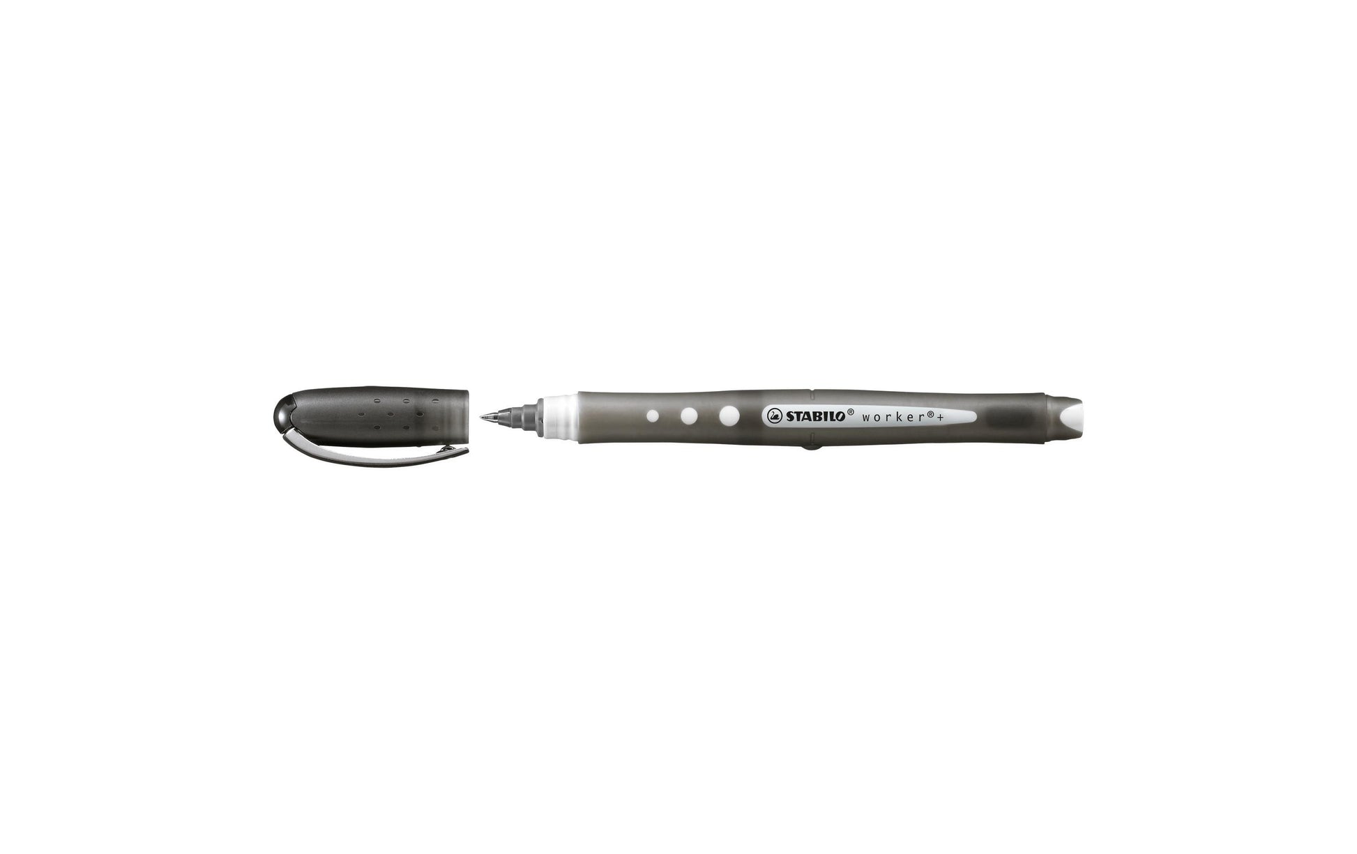 STABILO worker+ colorful – Tintenroller, mit Kappe, 0,5 mm, schwarz, für Linkshänder