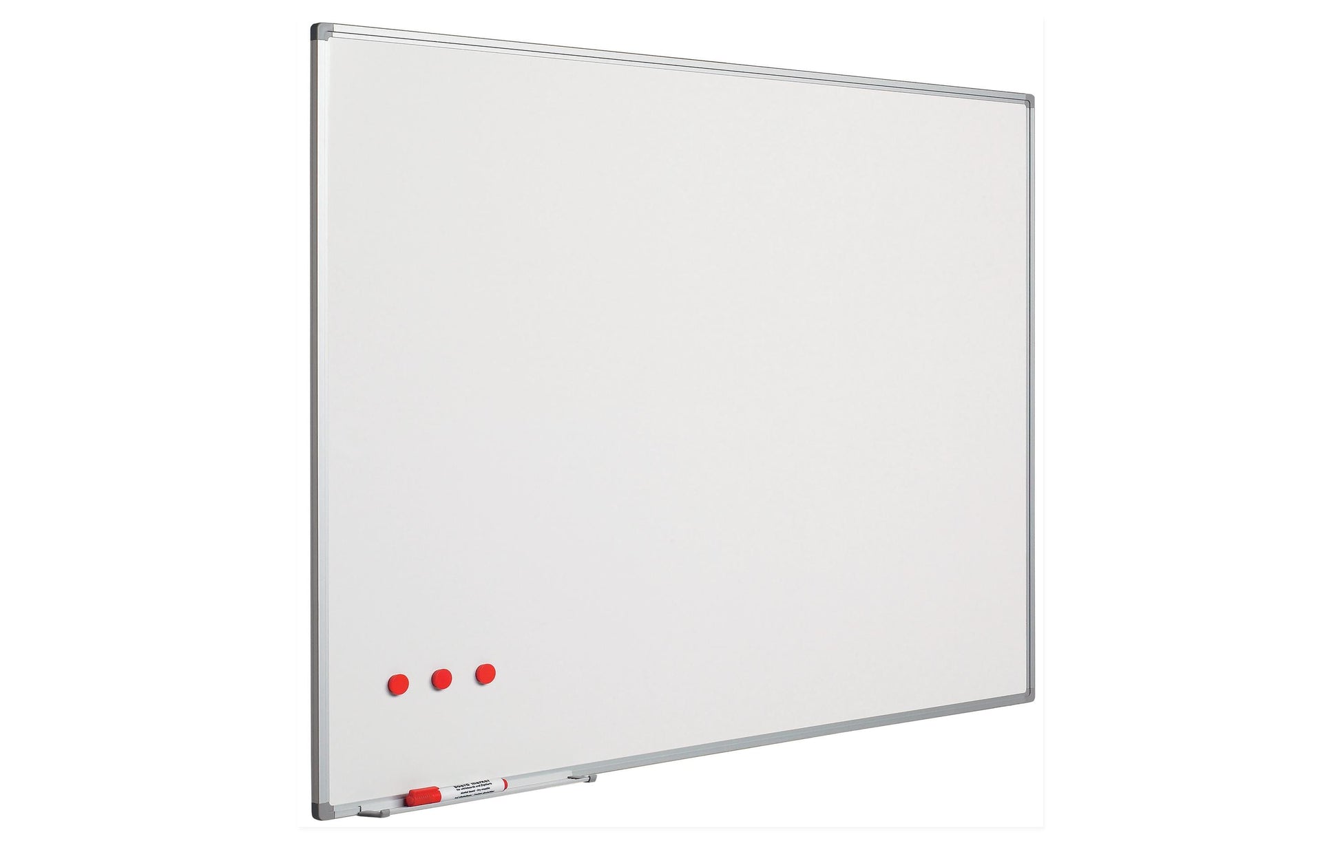 BEREC Whiteboard – 150 × 100 cm, Emaille, magnetisch, Aluminiumrahmen, Wandmontage, inkl. Stifteablage