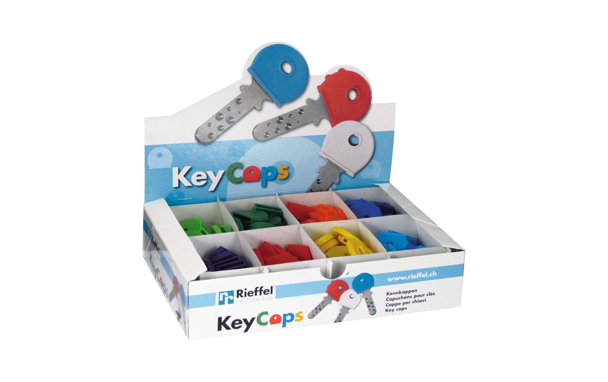 Rieffel Schlüsselanhänger Schlüsselkappen – Kunststoff, Mehrfarbig, 100er-Pack