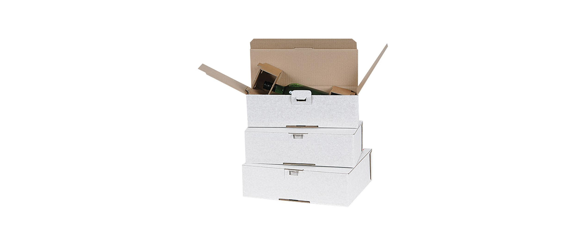 Brieger Versandkarton VinoPac – für 1 Flasche – 332 × 113 × 93 mm, weiss – 1 Stk.