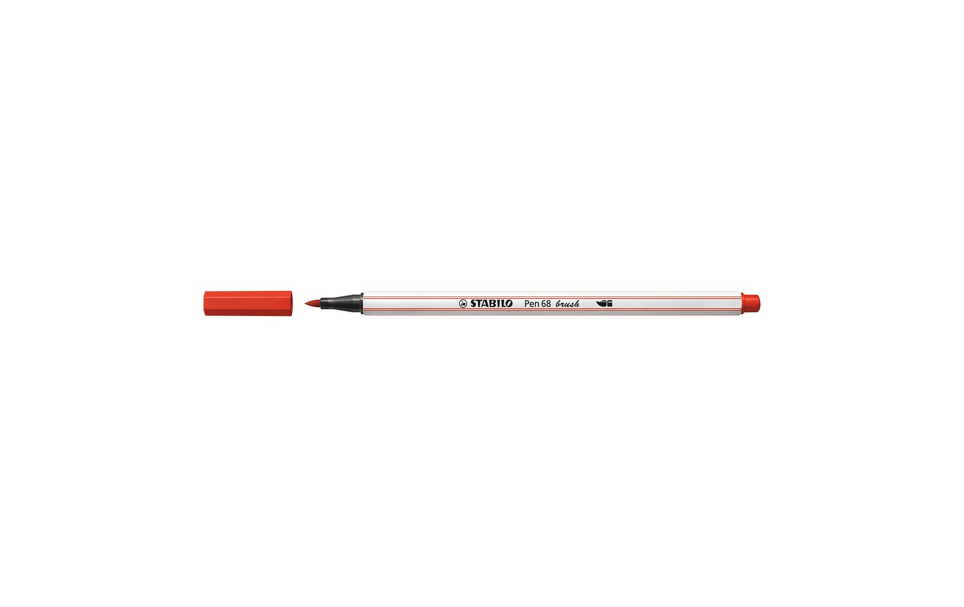 STABILO Pen 68 Brush Filzstift – Pinselspitze, 1 mm, wasservermalbar, Karmin