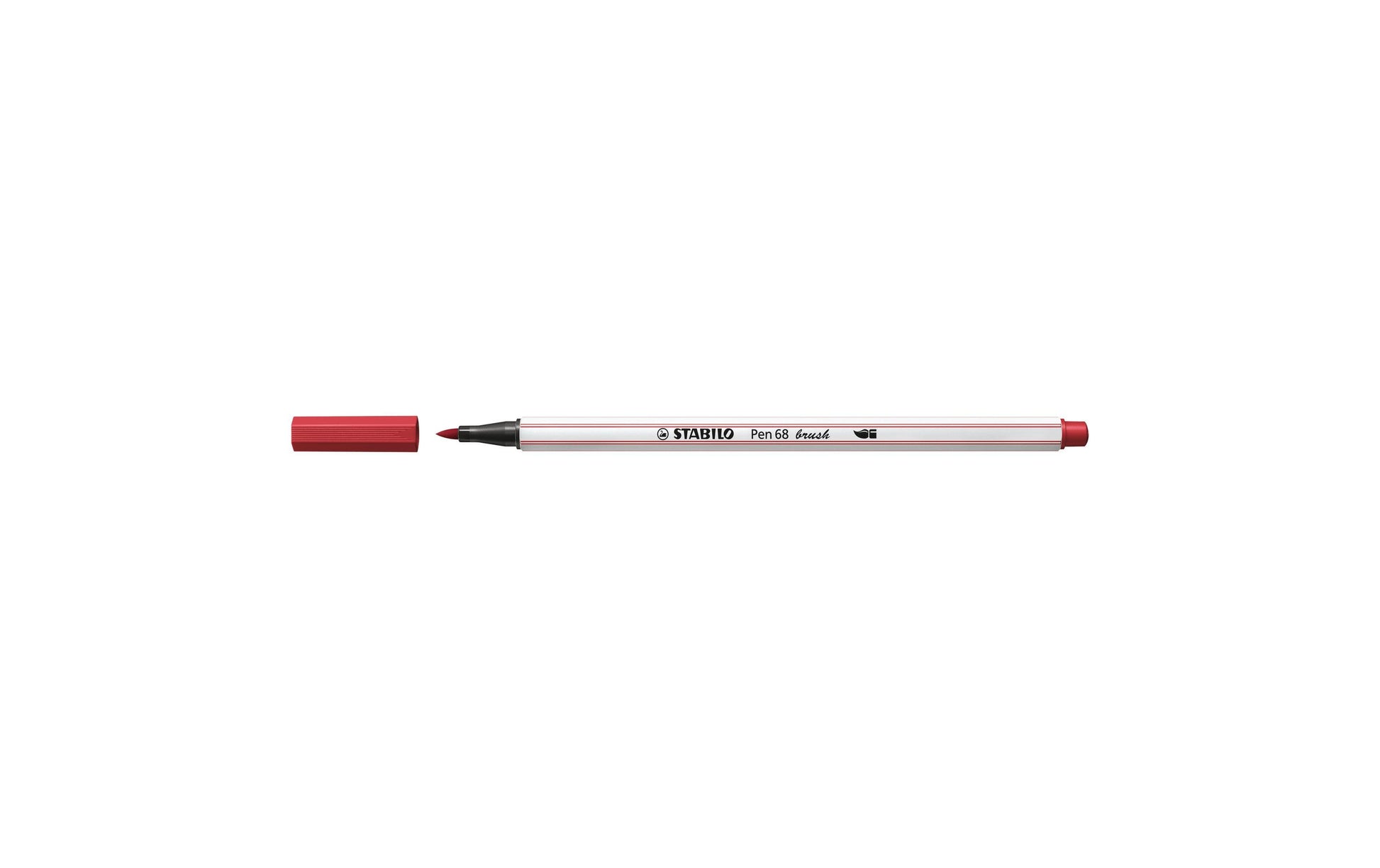 STABILO Pen 68 Brush Filzstift – Pinselspitze, wasserbasiert, Dunkelrot