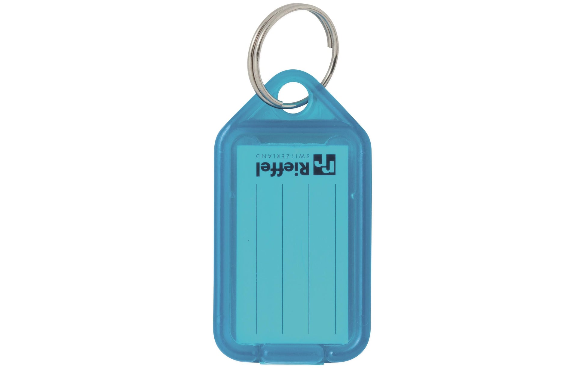Rieffel Schlüsselschild KeyTag – Kunststoff, Blau, Innenformat 38 × 22 mm, 100er-Pack