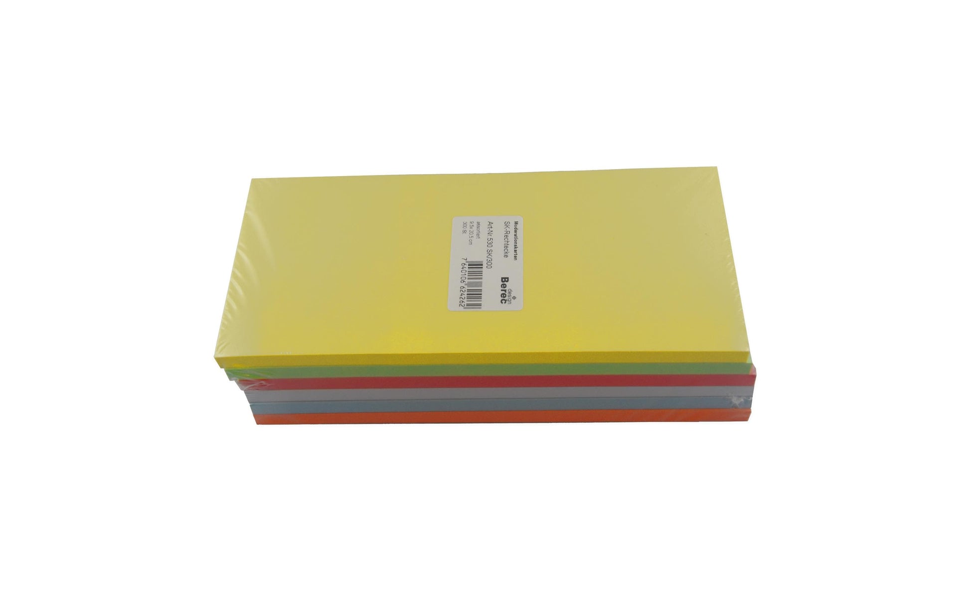 BEREC Karten-Set – 300 Stück, assortierte Formen: Rechtecke 205 × 95 mm, Kreise Ø95/Ø185 mm, Ovale 185 × 105 mm