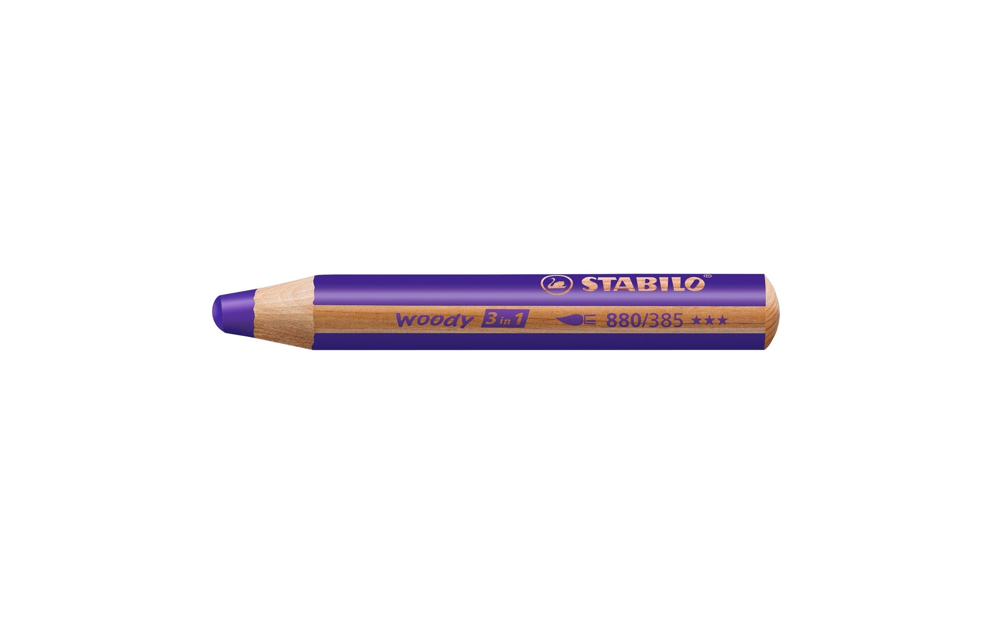 STABILO Buntstifte Woody 3 in 1 – 3-in-1, Minen-Ø 10 mm, 5 Stk., Dunkelviolett
