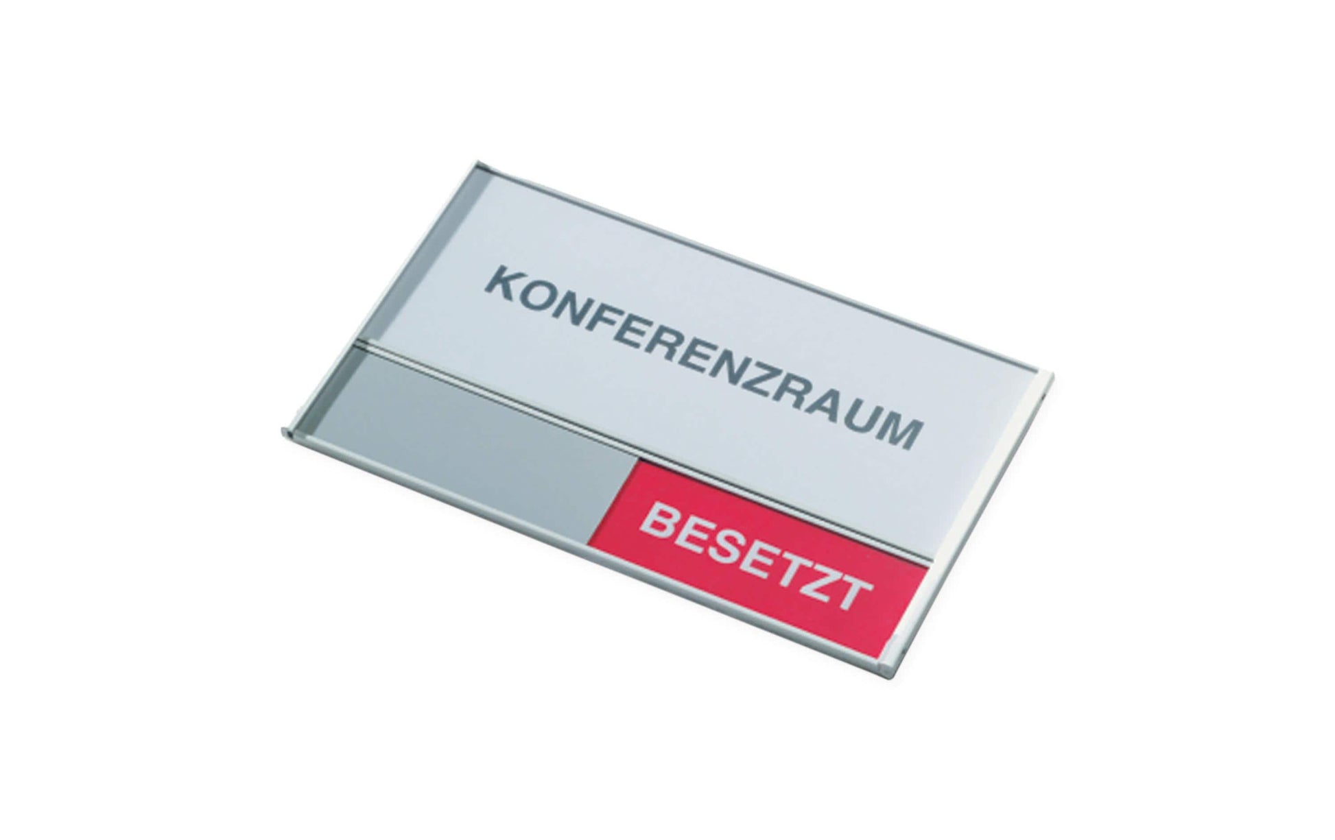 BEREC Besetzungsanzeige Frei/Besetzt – 180 × 108 mm, Aluminium, Grau