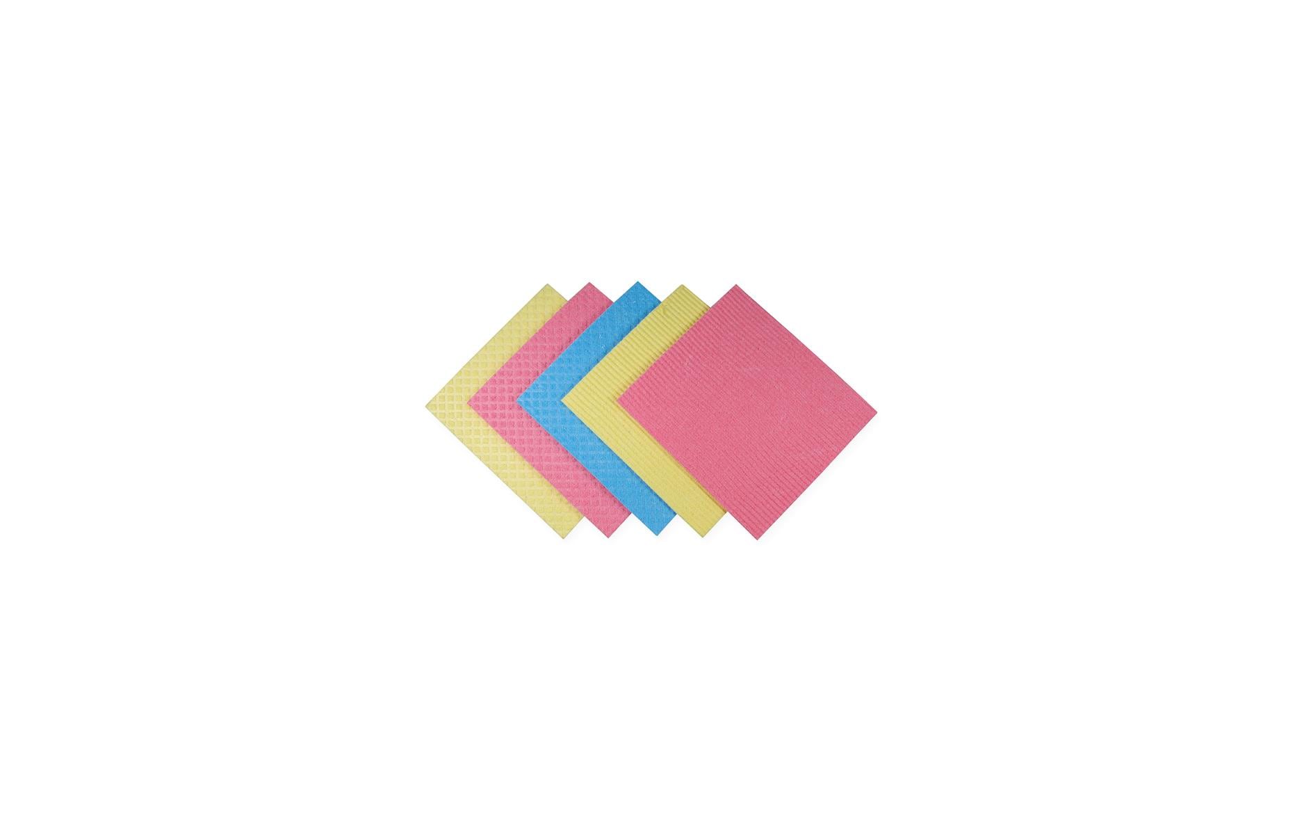 Weita Schwammtuch – assortiert – 18 × 20 cm – Zellulose, Baumwolle – 5er-Set
