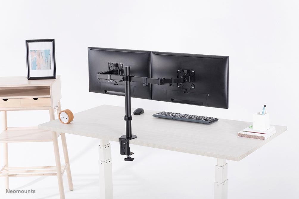 Neomounts FPMA-D550DBLACK – Monitorarm Tischhalterung – 2 Monitore – 10–32" – VESA 75×75/100×100 mm