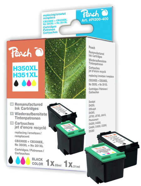 Peach Tintenpatronen-Multipack, XL, kompatibel – für HP Deskjet D4268, Officejet J6413, Photosmart C4388 und andere