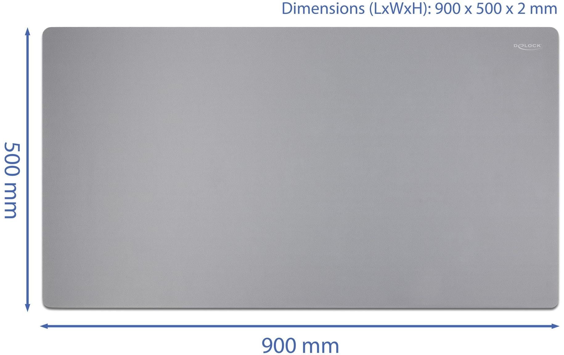 DeLOCK Mauspad – 500 × 900 × 2 mm, Grau