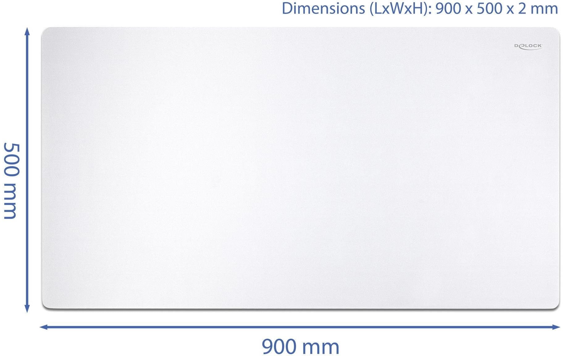Delock Mousepad – 500 × 900 × 2 mm, Weiss