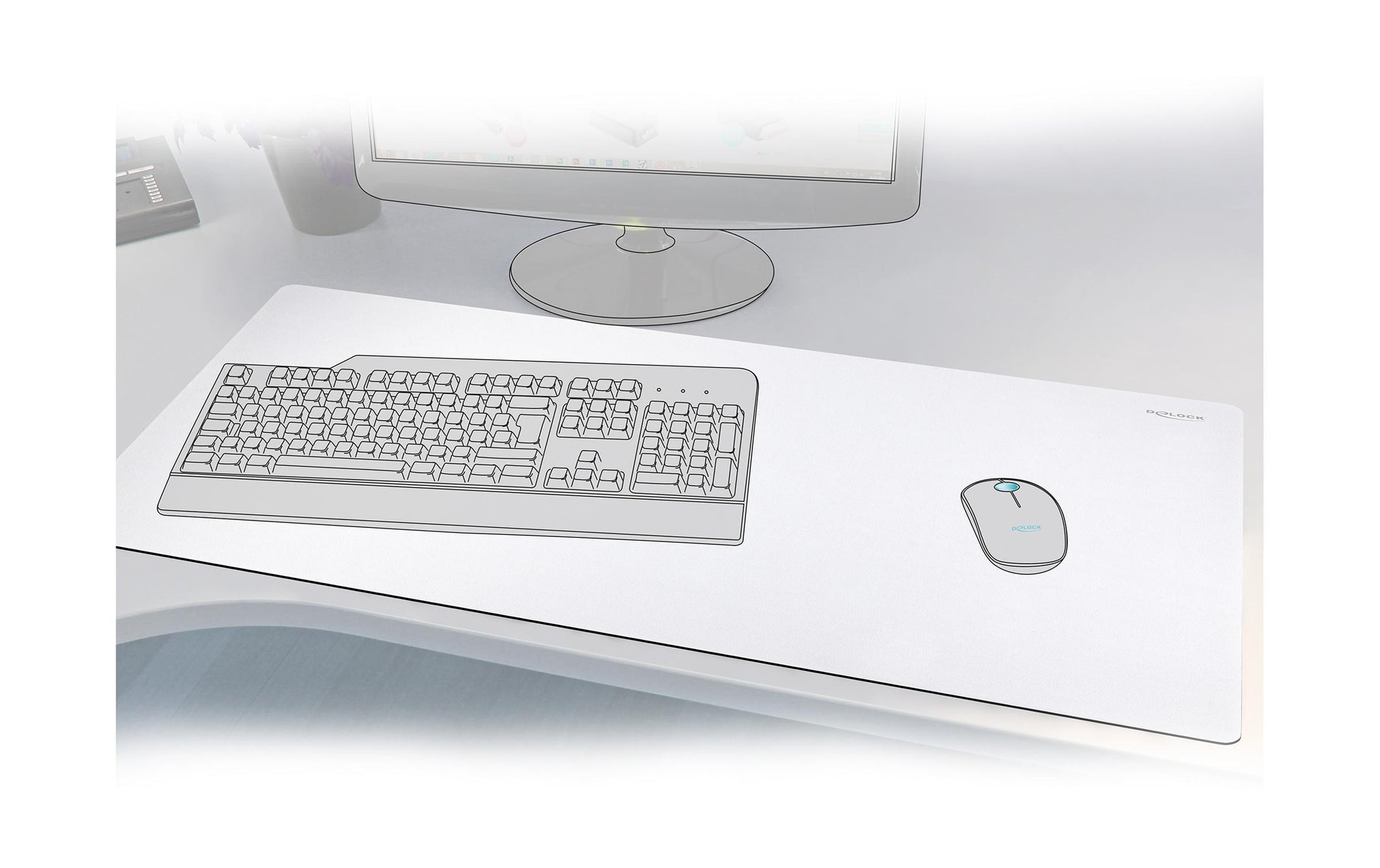 Delock Mousepad – 500 × 900 × 2 mm, Weiss