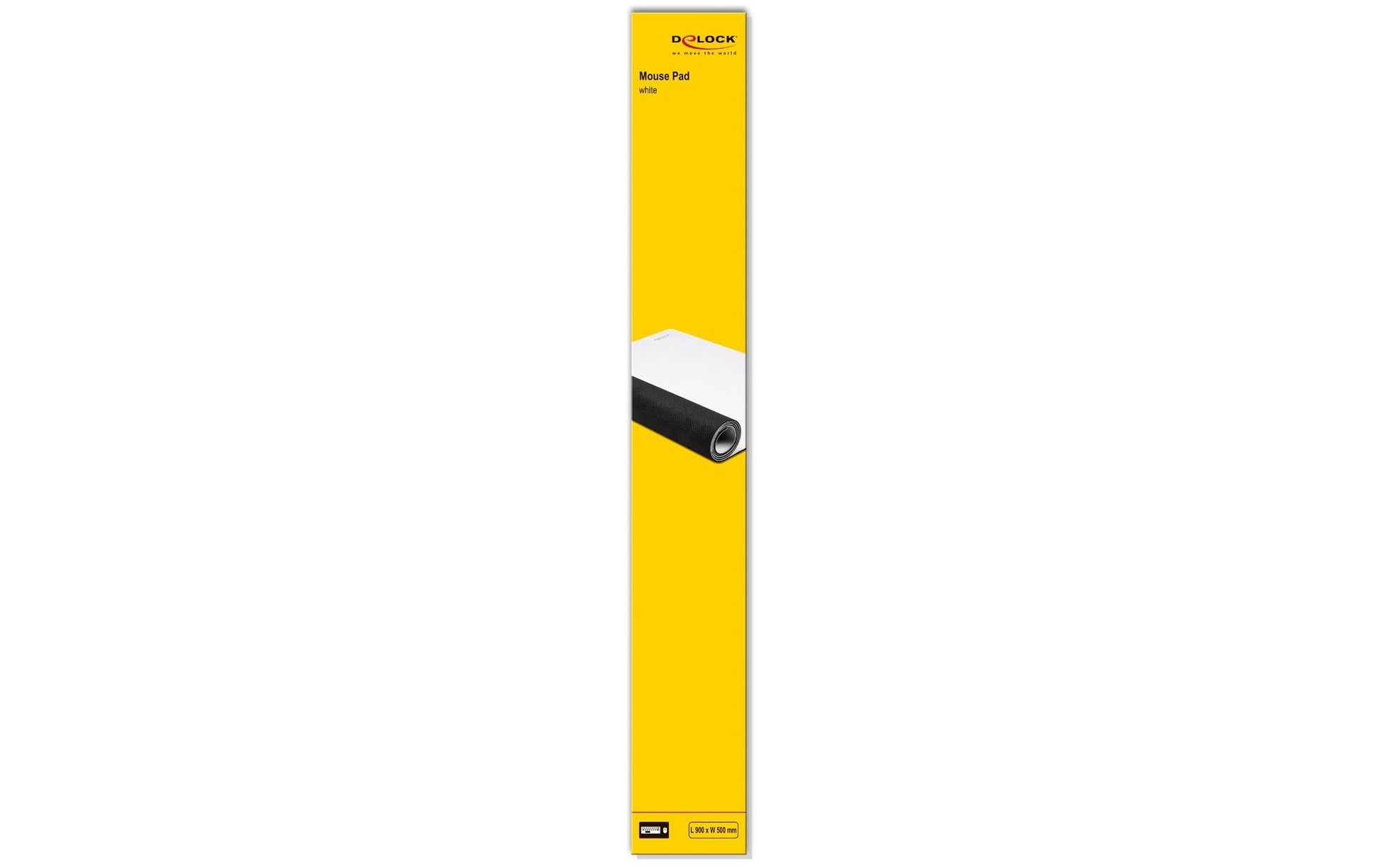 Delock Mousepad – 500 × 900 × 2 mm, Weiss