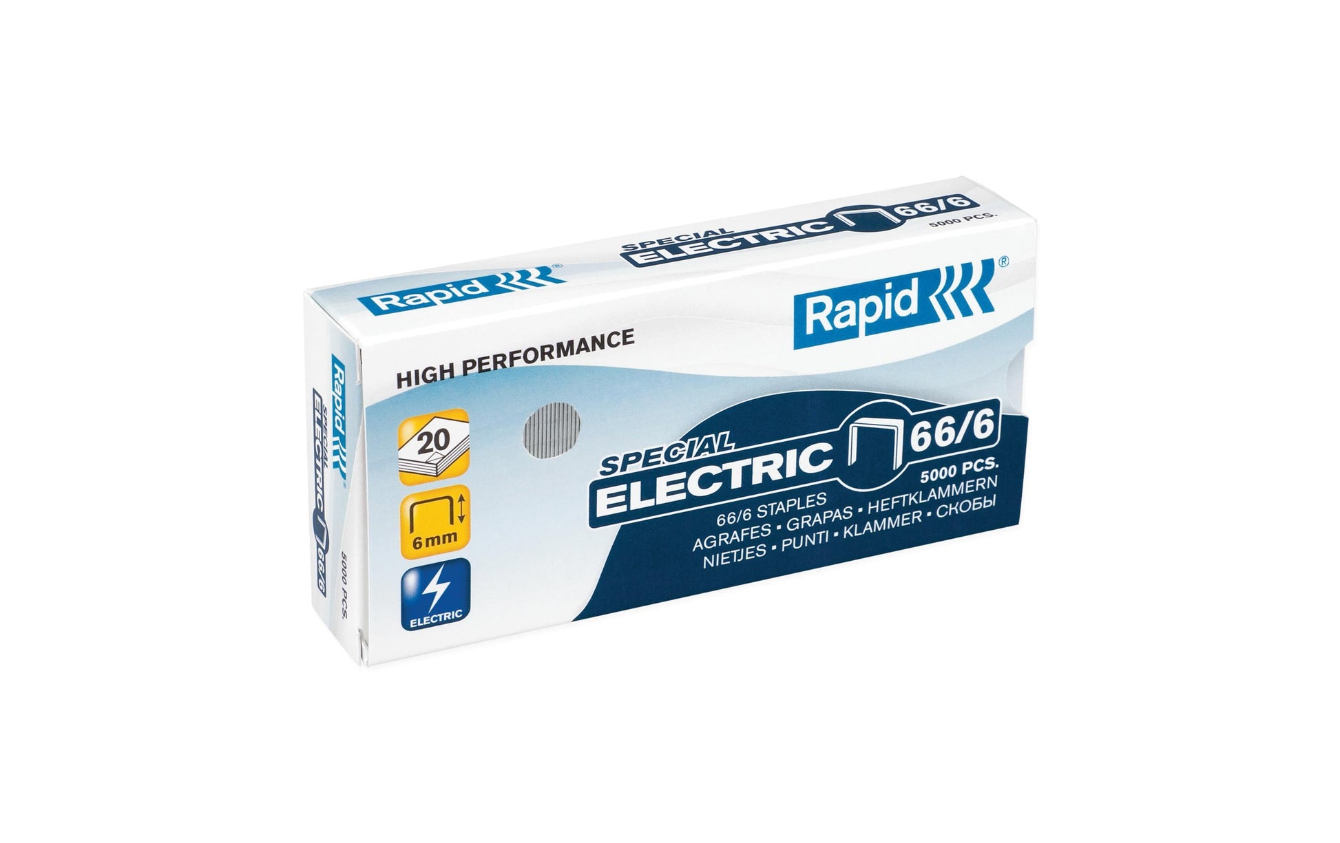 Rapid Heftklammern 66/6 – für Rapid 90EC, 100E, 105E und andere – 6 mm – Metall, silber – 5000 Stück