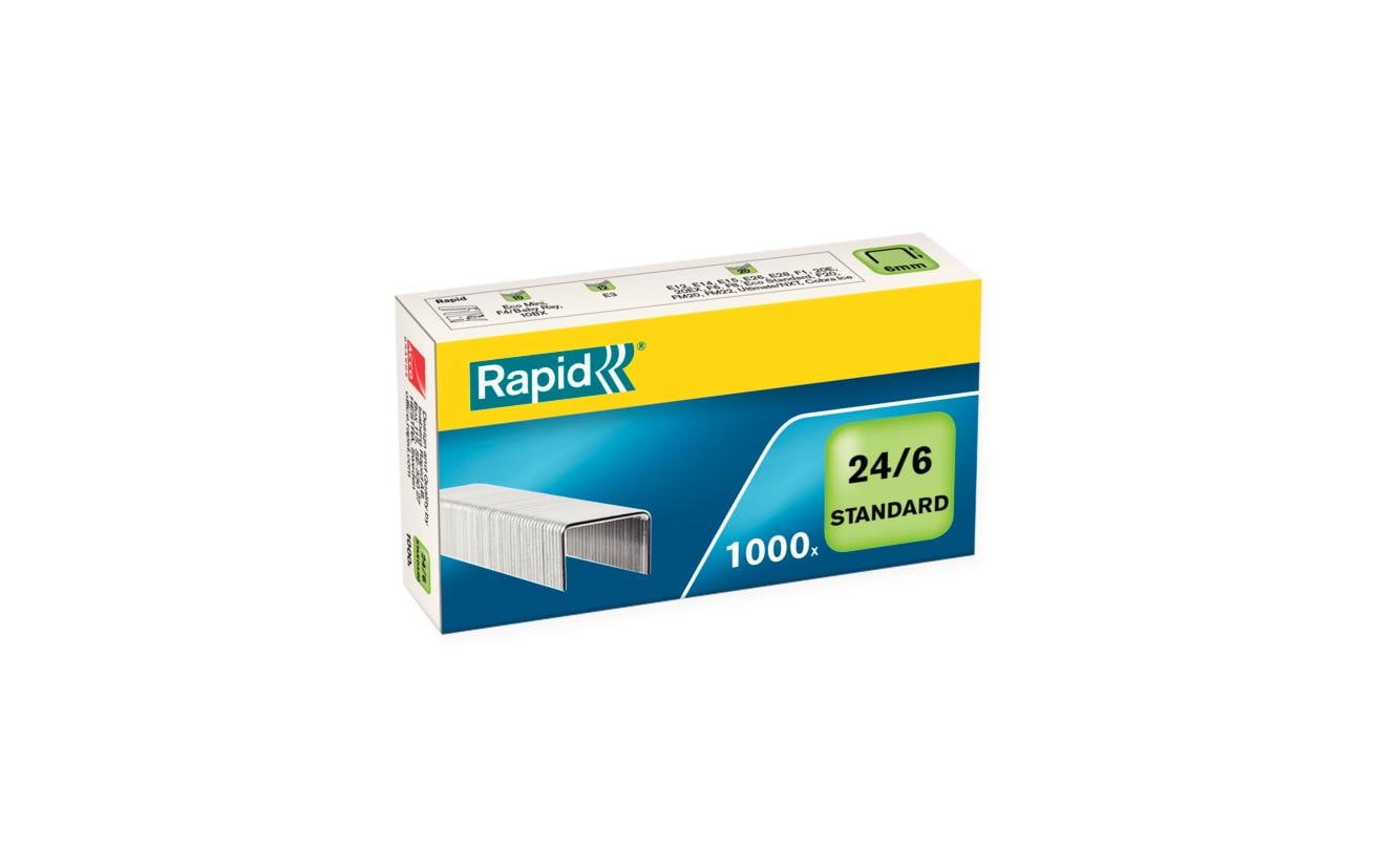 Rapid Heftklammern – 24/6, 30 Blatt, 1’000 Stück, verzinkt