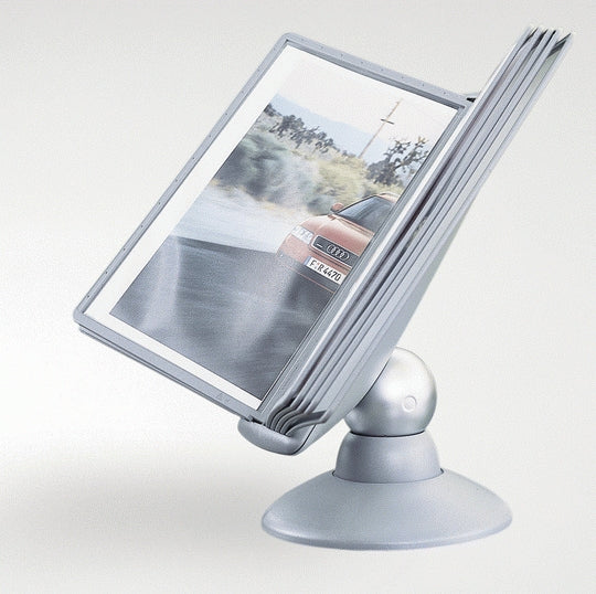 Durable Sichttafelhalter SHERPA motion – für A4 – 10 Tafeln – Hochformat – Tisch/Bank – Graphit