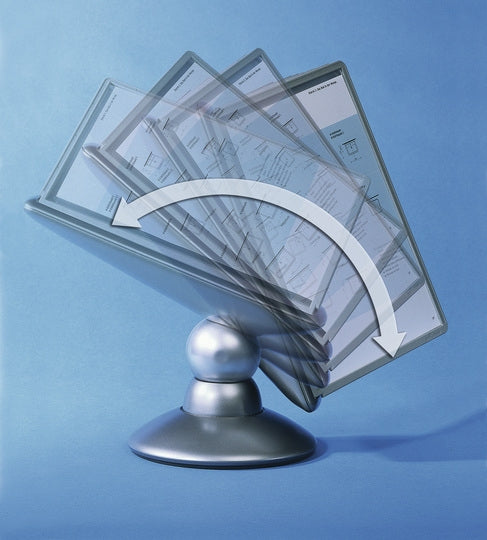 Durable Sichttafelhalter SHERPA motion – für A4 – 10 Tafeln – Hochformat – Tisch/Bank – Graphit