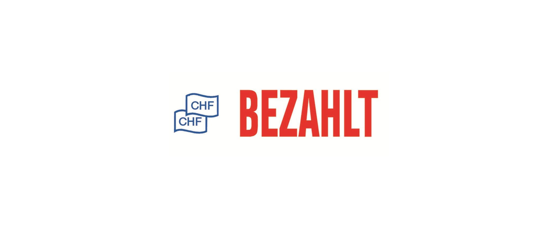 Trodat Printy 4912 – Selbstfärbender Wortstempel, Text Bezahlt, Deutsch – Abdruck 47 × 18 mm – blau/rot
