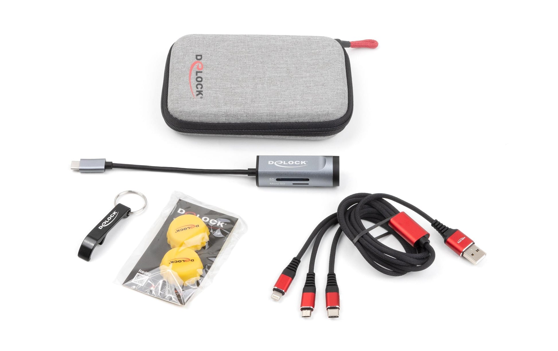 DeLOCK Travel Kit 2 Easy Edition USB-Hub – USB-C, 3× USB-A, für Windows/Mac/ChromeOS