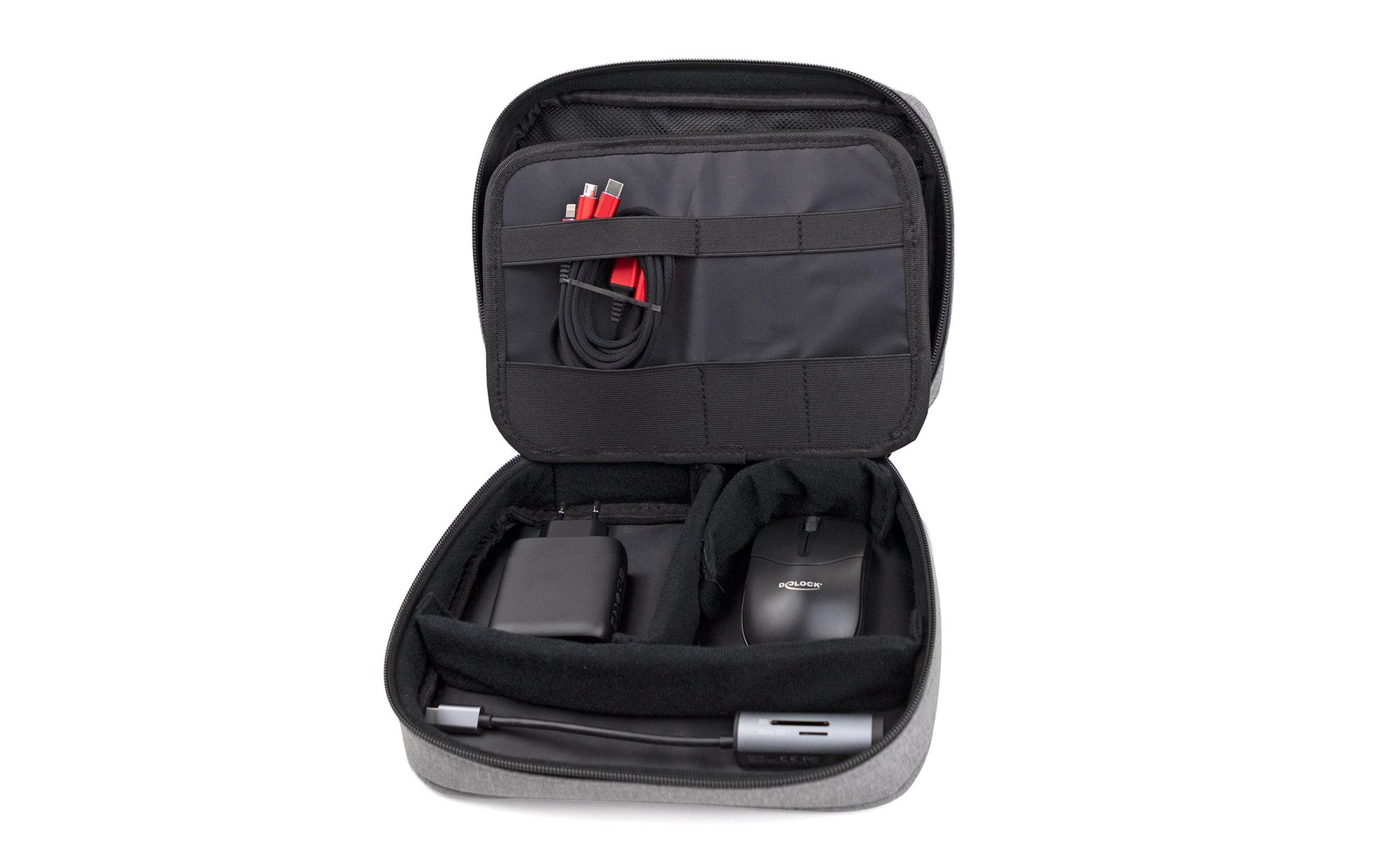 DeLOCK Travel Kit 4 Business Edition Zubehörtasche – USB-Port, Grau