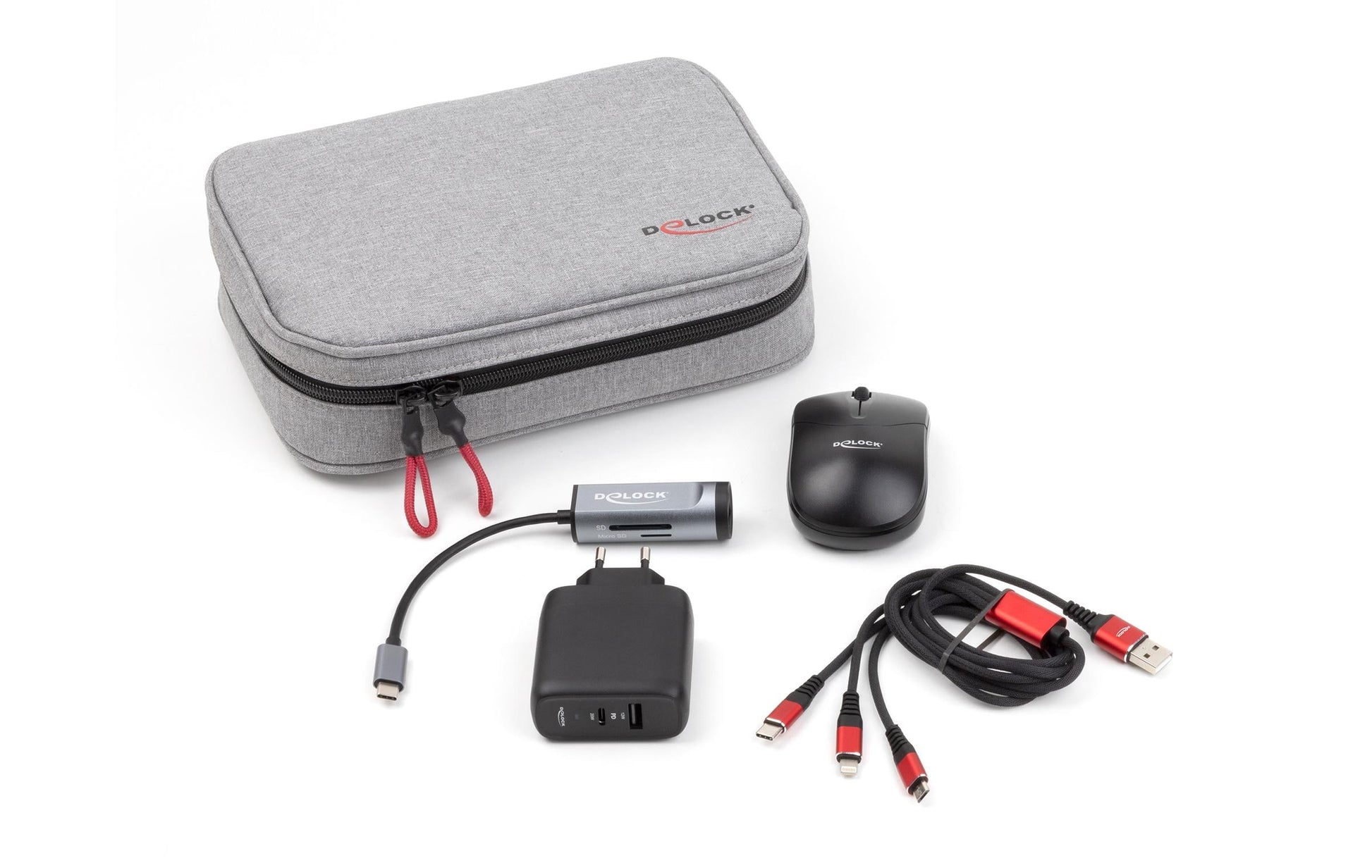 DeLOCK Travel Kit 4 Business Edition Zubehörtasche – USB-Port, Grau