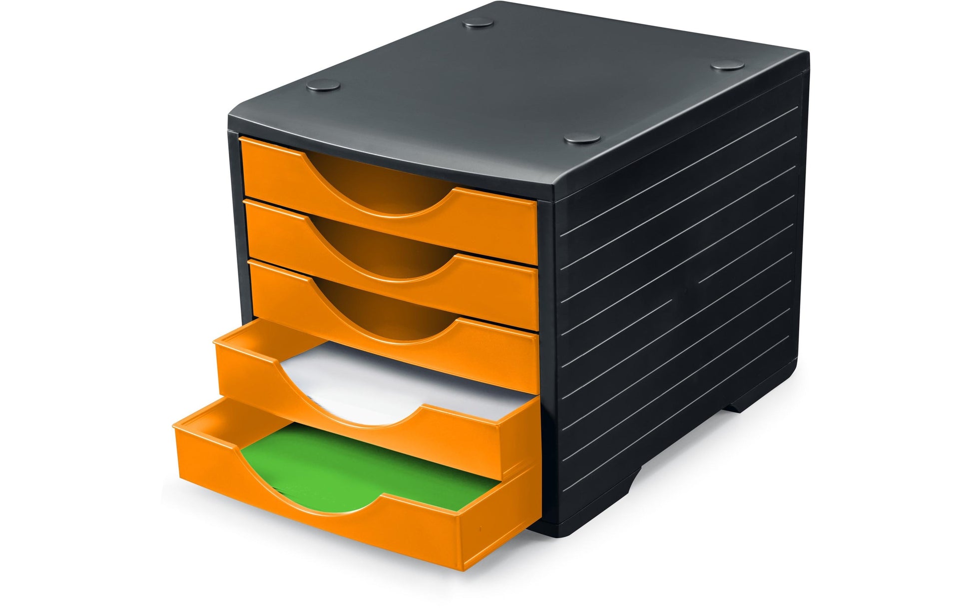 Styro Schubladenbox Styrogreenbox – Schwarz, Orange, C4