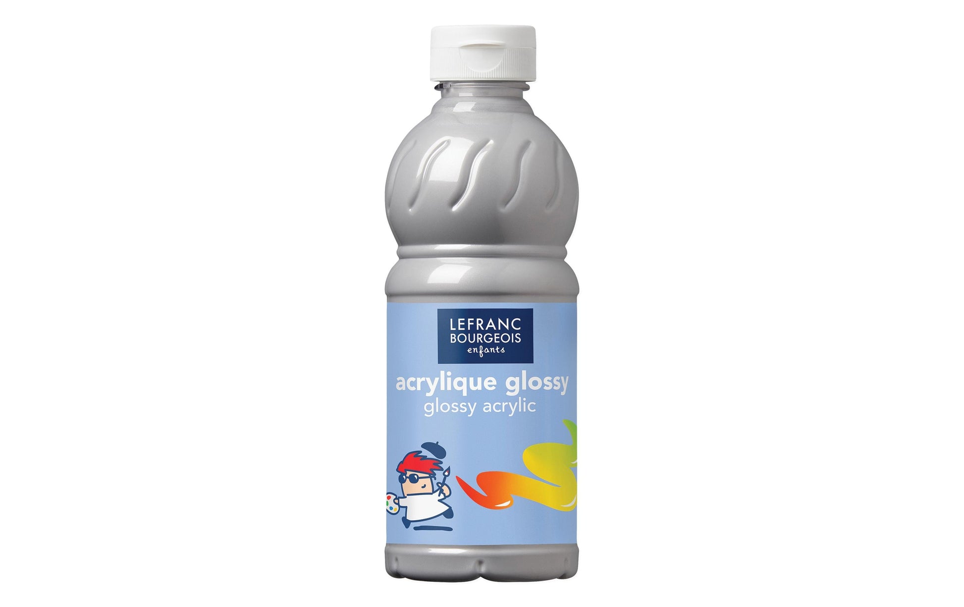 Lefranc & Bourgeois Acrylfarbe – Silber, glänzend – 500 ml – für Karton