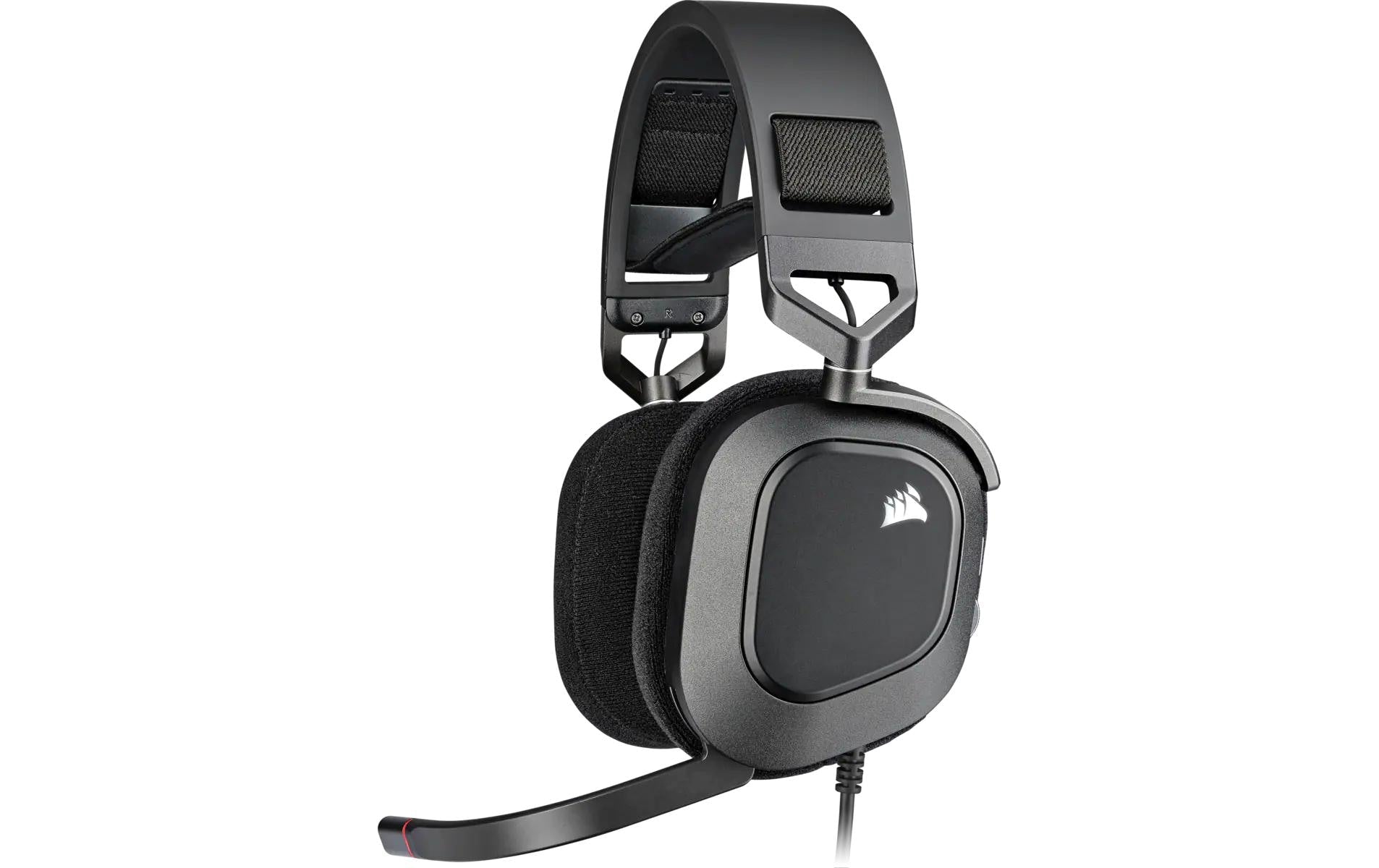 Corsair HS80 RGB – Gaming-Headset (Over-Ear) – USB-A, 7.1 Surround, wegklappbares Mikrofon – Schwarz – für PC