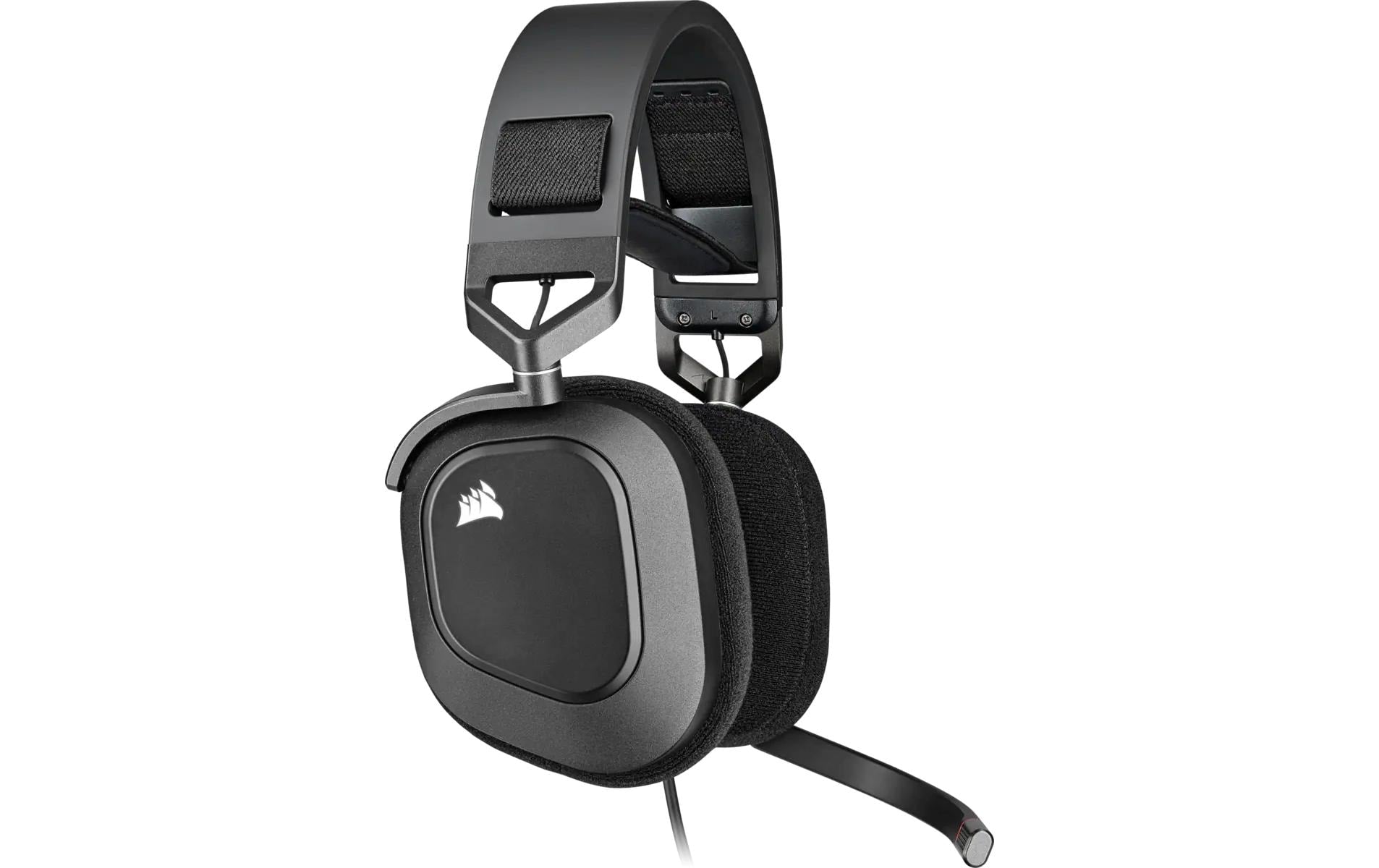 Corsair HS80 RGB – Gaming-Headset (Over-Ear) – USB-A, 7.1 Surround, wegklappbares Mikrofon – Schwarz – für PC