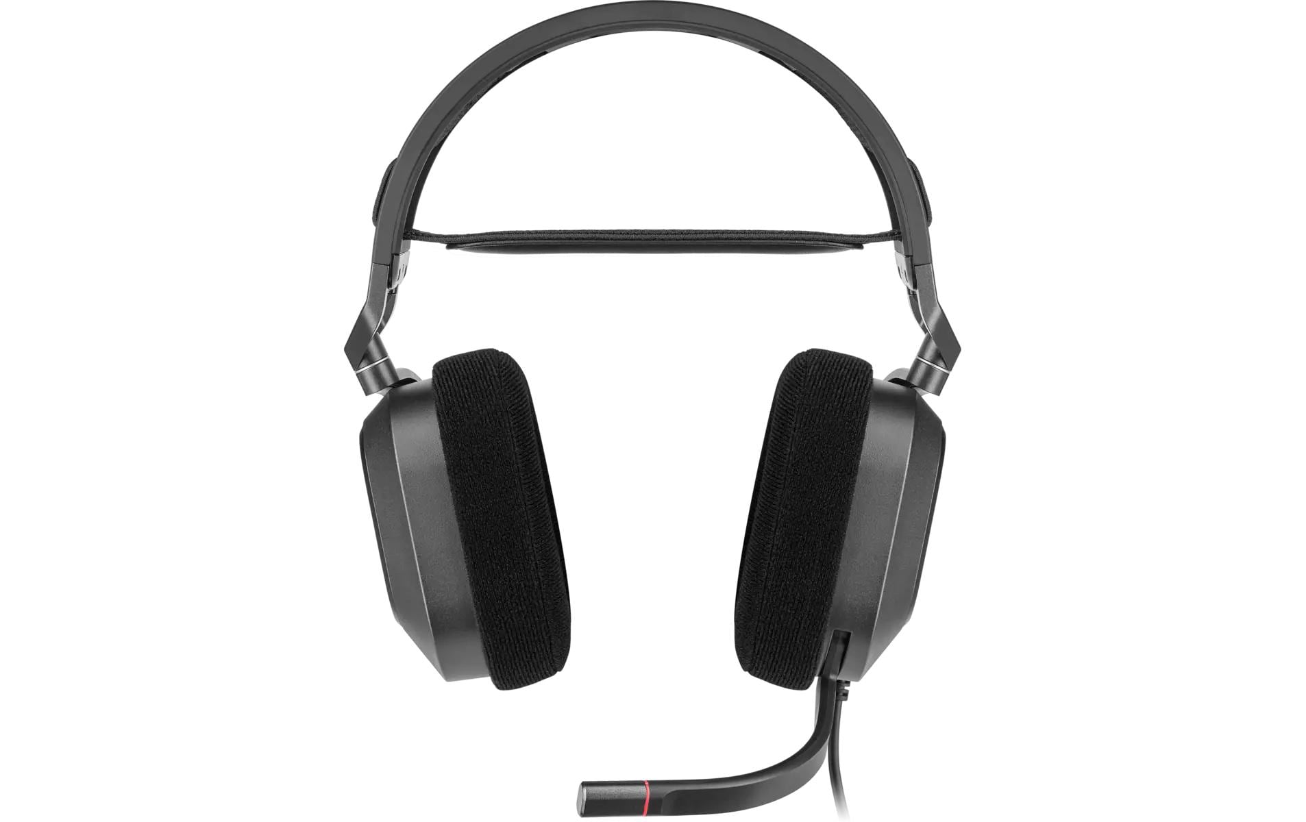 Corsair HS80 RGB – Gaming-Headset (Over-Ear) – USB-A, 7.1 Surround, wegklappbares Mikrofon – Schwarz – für PC