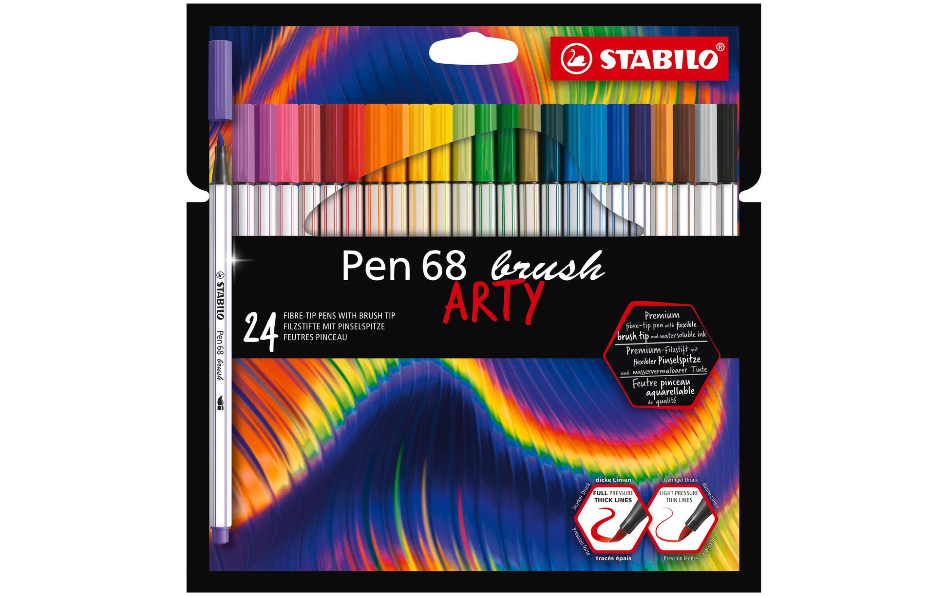 STABILO Filzstifte Pen 68 Brush Arty, 24 Farben