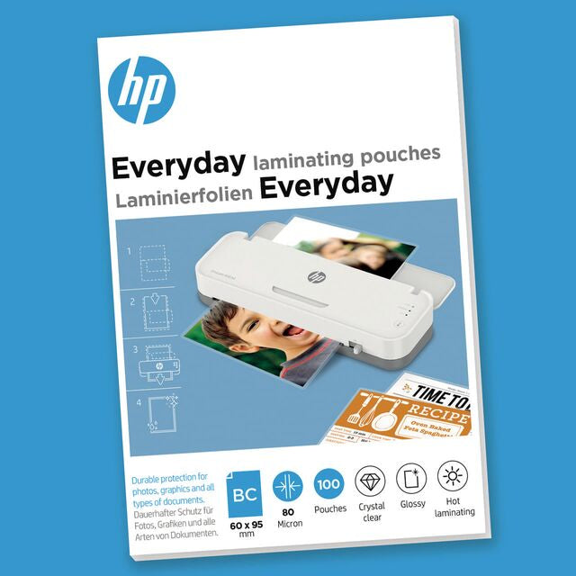 HP Laminierfolien 60 × 95 mm – 80 µm, glänzend, 100 Stück