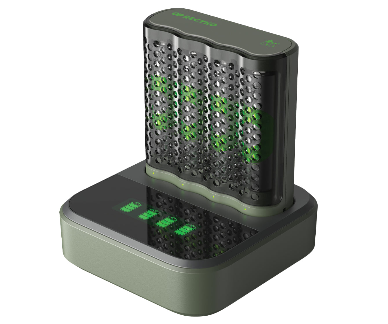 GP Batteries M451 Batterieladegerät 4× – für NiMH AA/AAA – inkl. 4× AA 2600 mAh, USB-Betrieb, Timer-Schutz