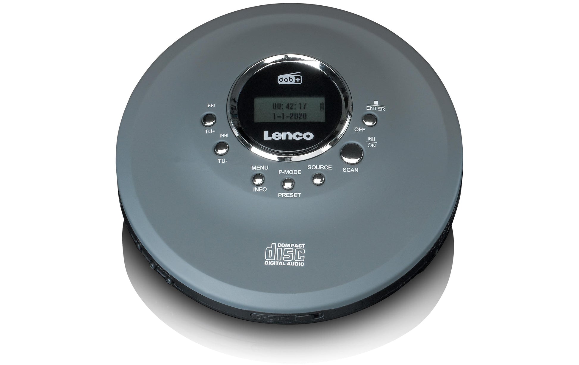Lenco CD-400GY – CD-Player – Portabel – DAB+, Akkubetrieb – Anthrazit