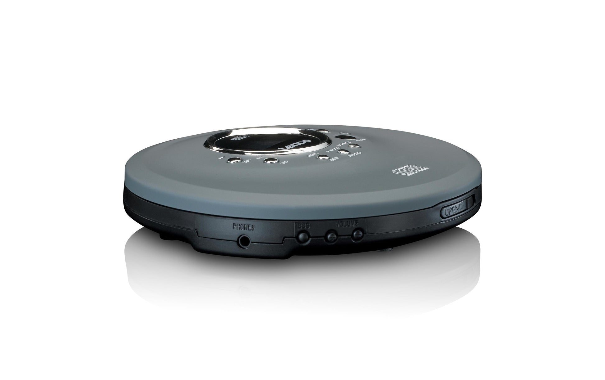 Lenco CD-400GY – CD-Player – Portabel – DAB+, Akkubetrieb – Anthrazit