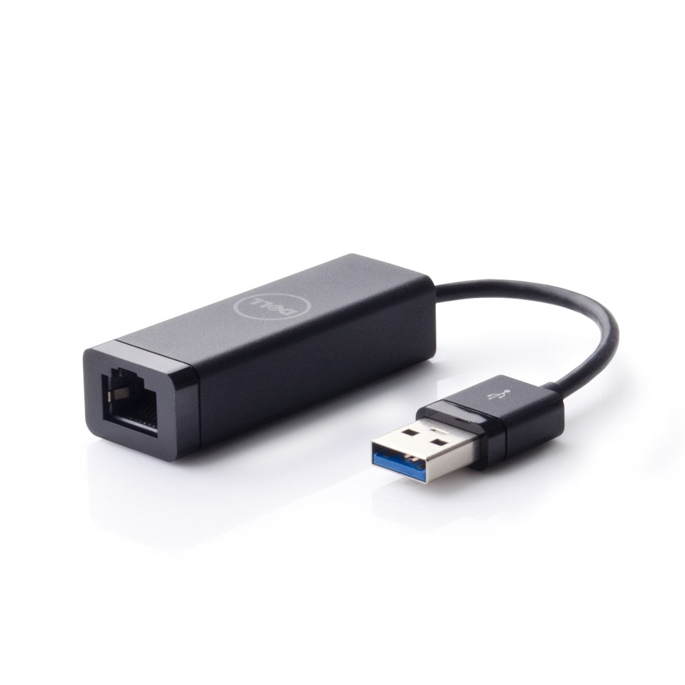 DELL 470-ABBT Netzwerkadapter USB zu RJ-45 – 1 Gbit/s, USB 3.2 Gen 1 (5 Gbit/s), für Dell PC/Laptop, Schwarz