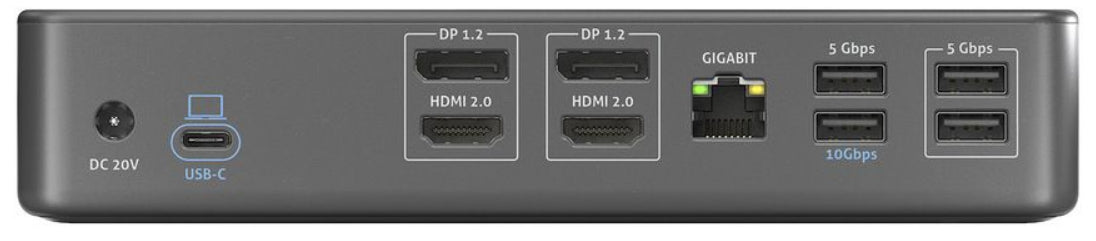 PureLink VL-D210DL Dockingstation – USB-C, 2× DP, 2× HDMI, 4× USB-A, 2× USB-C, 96 W PD, für Universalgeräte