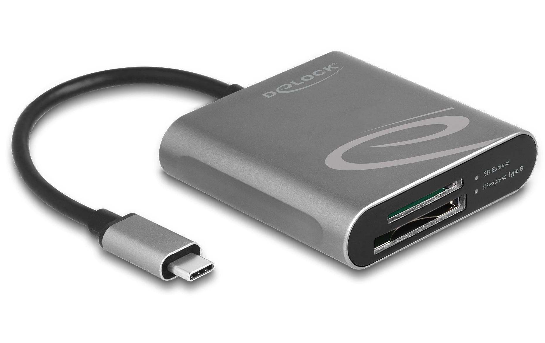 DeLOCK Kartenleser – CFexpress, SD – USB-C 3.2 Gen 2 – 10 Gbit/s