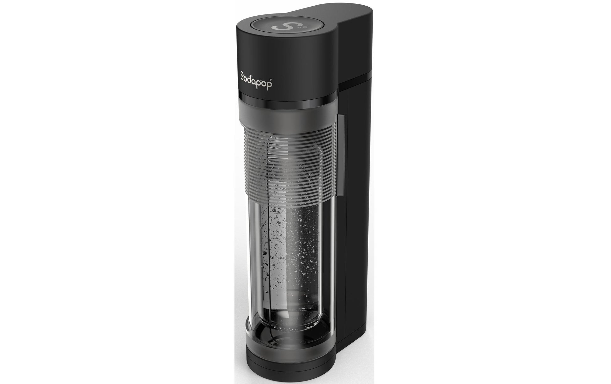 mySodapop Sodapop – Wassersprudler, 3 Flaschen (2× Glas, 1× PET), 1 l, Schwarz