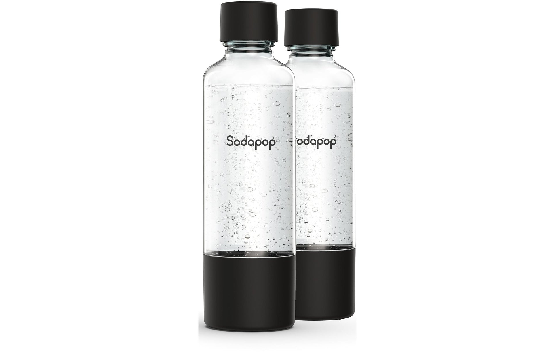 mySodapop Karbonisiererflasche – 850 ml, für Logan, 2 Stk., PET, Schwarz/Transparent