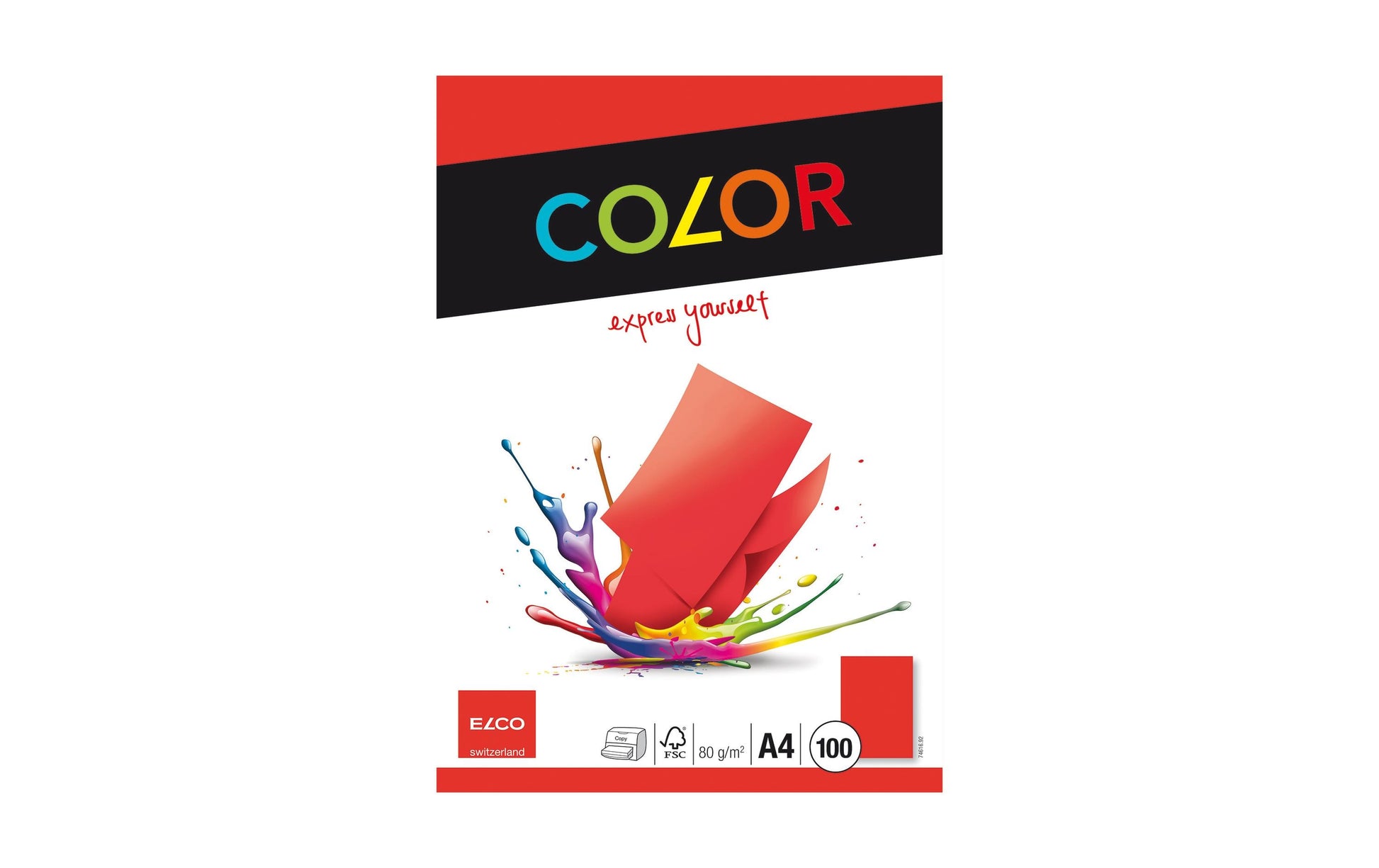 Elco Kopierpapier – A4, 80 g/m², intensivrot – für Inkjet/Laser/Kopierer – FSC – 100 Blatt