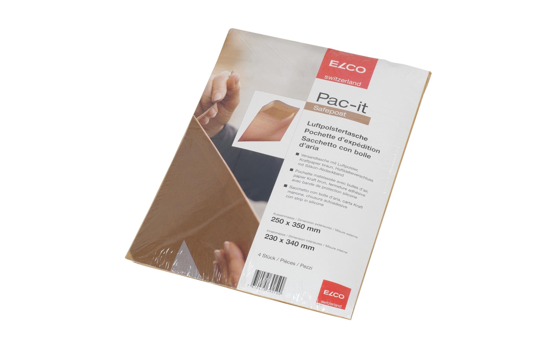 Elco Luftpolstertasche – 225 × 340 mm, selbstklebend, braun – 4 Stk.