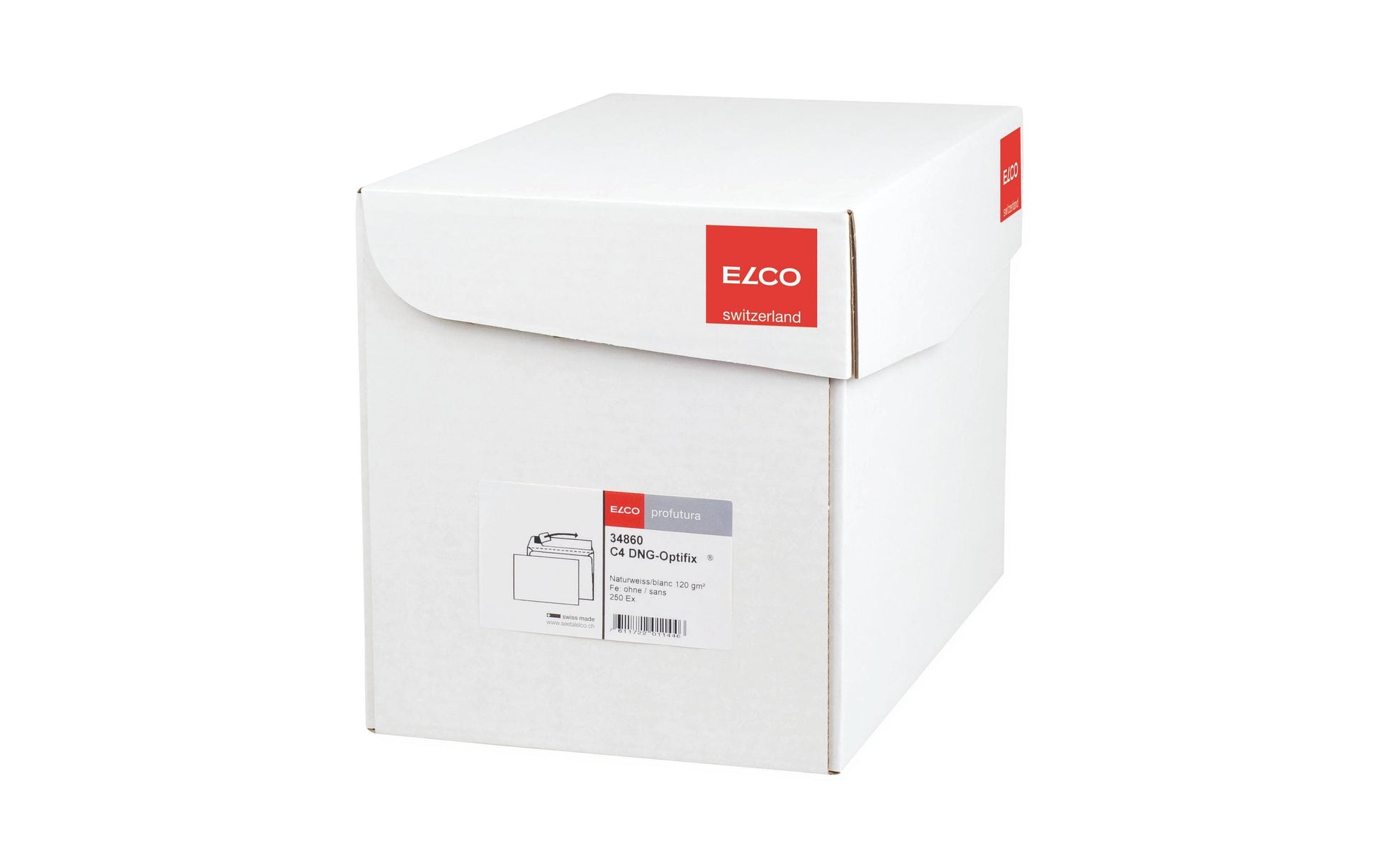 Elco Couvert C4, ohne Fenster, selbstklebend, naturweiss, 120 g/m², mit Innendruck – 250 Stk.