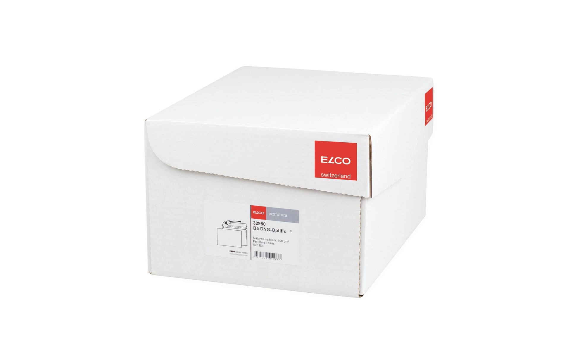 Elco Couvert B5, ohne Fenster, selbstklebend, naturweiss, 100 g/m², mit Innendruck – 500 Stk.