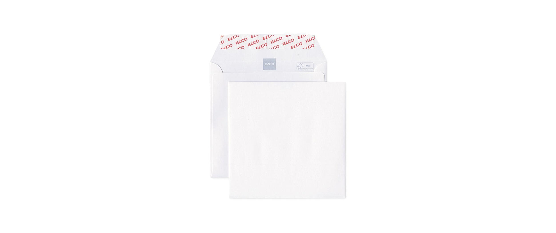 Elco Couvert 155 × 155 mm, ohne Fenster, haftklebend (Optifix), hochweiss, 120 g/m², Papier – 500 Stk.