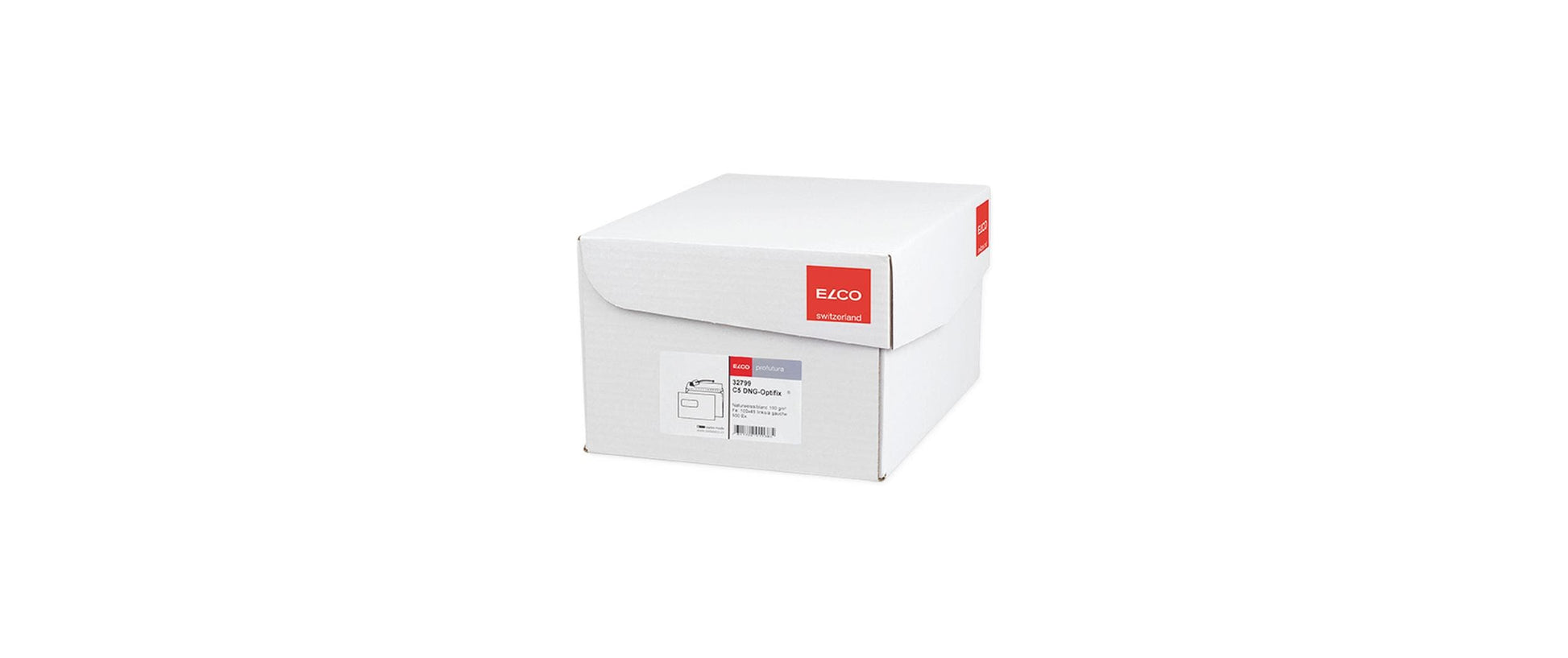 ELCO Couvert C5 (229 × 162 mm), mit Fenster, Haftklebend (Optifix), Naturweiss, 100 g/m² – 500 Stk.